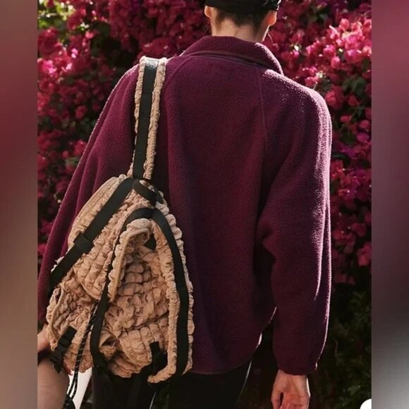 NWT FP Movement X Hatch Hit The Slopes Fleece Jacket Deep Maroon size- SMALL - Picture 2 of 8